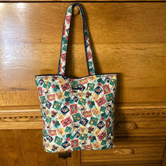 Vera Bradley Cuban Stamps Pattern Tote - Picture 2 of 14